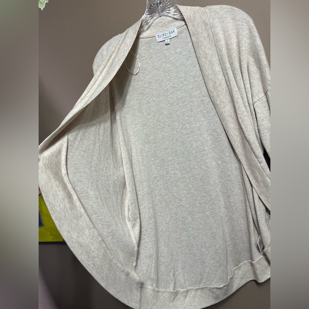Olive + Oak Women's Sweater Size Small Open Front Cardigan Long Sleeve Cream - Picture 7 of 17